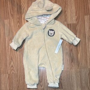 Tahari Cream Bear Hooded Footie